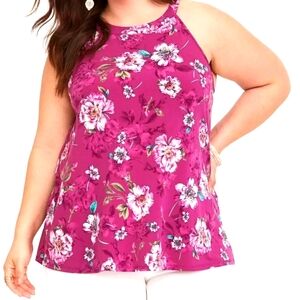 Torrid High Neck Halter Floral Blouse Size 3